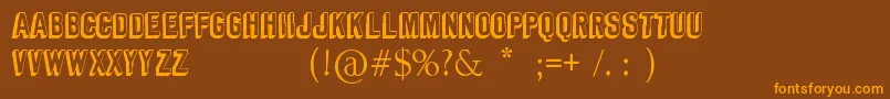 fuente Comic Block  DEMO by Marta van Eck – Fuentes Naranjas Sobre Fondo Marrón