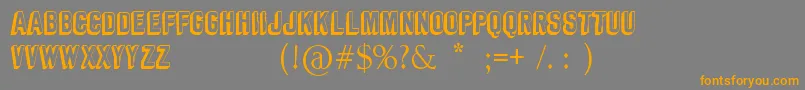 Comic Block  DEMO by Marta van Eck Font – Orange Fonts on Gray Background