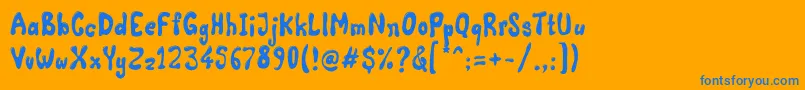 Comic Land Highlight Font – Blue Fonts on Orange Background