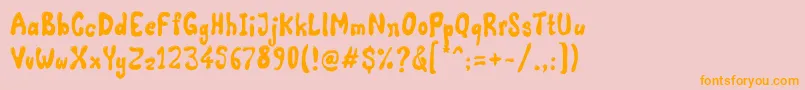 Comic Land Highlight Font – Orange Fonts on Pink Background