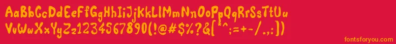 Comic Land Highlight Font – Orange Fonts on Red Background