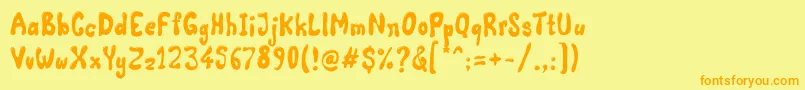 Comic Land Highlight Font – Orange Fonts on Yellow Background