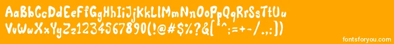 Comic Land Highlight Font – White Fonts on Orange Background