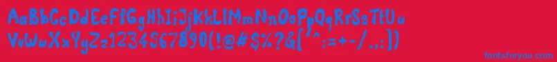 Comic Land Highlight Font – Blue Fonts on Red Background