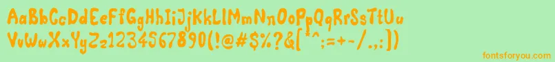 Comic Land Font – Orange Fonts on Green Background