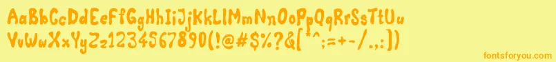 Comic Land Font – Orange Fonts on Yellow Background