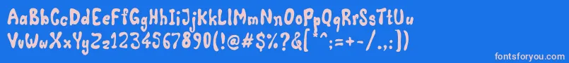 Comic Land Font – Pink Fonts on Blue Background