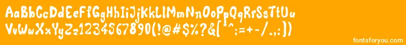 Comic Land Font – White Fonts on Orange Background