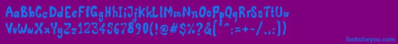 Comic Land Font – Blue Fonts on Purple Background