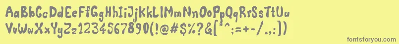 Comic Land-Schriftart – Graue Schriften auf gelbem Hintergrund