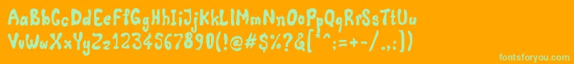 Comic Land Font – Green Fonts on Orange Background