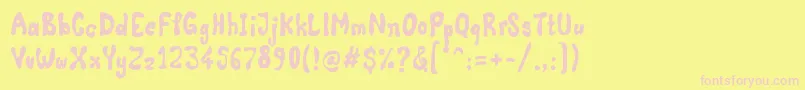 Comic Land Font – Pink Fonts on Yellow Background