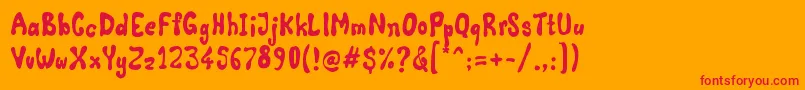 Comic Land Font – Red Fonts on Orange Background