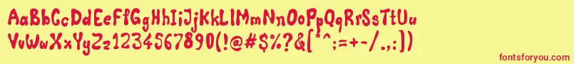 Comic Land Font – Red Fonts on Yellow Background