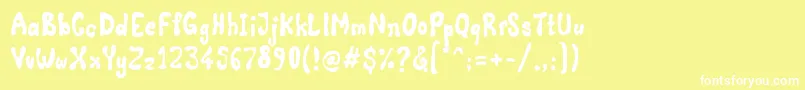 Comic Land Font – White Fonts on Yellow Background