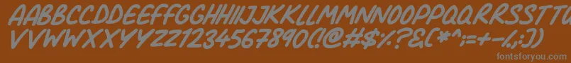 Comic Marker Deluxe Italic Font – Gray Fonts on Brown Background