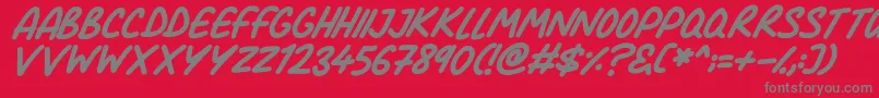フォントComic Marker Deluxe Italic – 赤い背景に灰色の文字