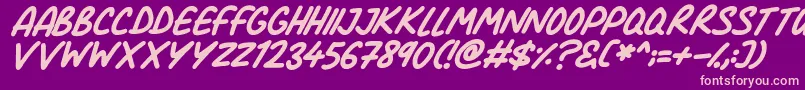Comic Marker Deluxe Italic Font – Pink Fonts on Purple Background