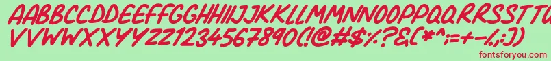 Comic Marker Deluxe Italic Font – Red Fonts on Green Background