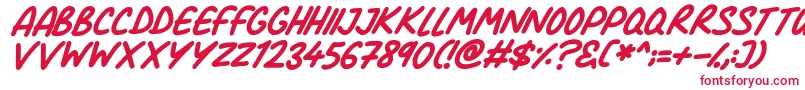 Czcionka Comic Marker Deluxe Italic – czerwone czcionki