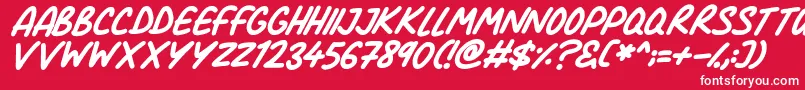 Comic Marker Deluxe Italic Font – White Fonts on Red Background