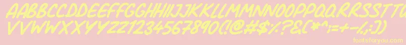 Comic Marker Deluxe Italic Font – Yellow Fonts on Pink Background
