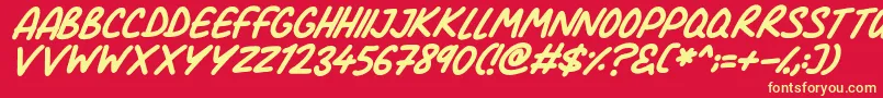 Comic Marker Deluxe Italic Font – Yellow Fonts on Red Background