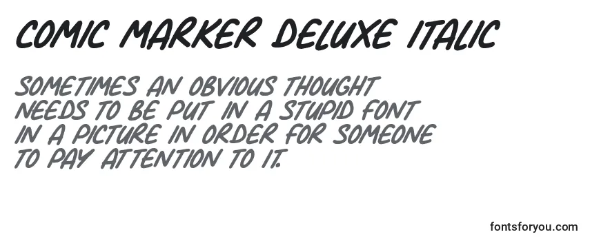 Revisão da fonte Comic Marker Deluxe Italic