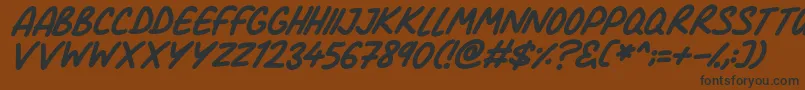 Comic Marker Deluxe Italic Font – Black Fonts on Brown Background