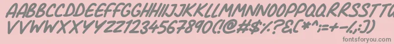 Comic Marker Deluxe Italic-Schriftart – Graue Schriften auf rosa Hintergrund