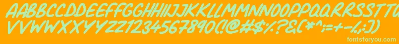 Comic Marker Deluxe Italic Font – Green Fonts on Orange Background