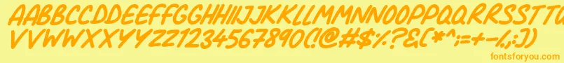 Comic Marker Deluxe Italic Font – Orange Fonts on Yellow Background