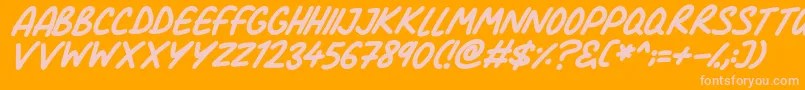 Fonte Comic Marker Deluxe Italic – fontes rosa em um fundo laranja