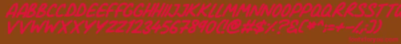 Comic Marker Deluxe Italic Font – Red Fonts on Brown Background