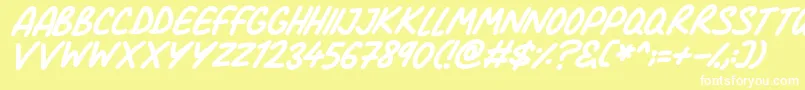 Comic Marker Deluxe Italic Font – White Fonts on Yellow Background