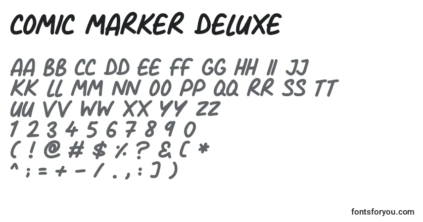 Schriftart Comic Marker Deluxe – Alphabet, Zahlen, spezielle Symbole