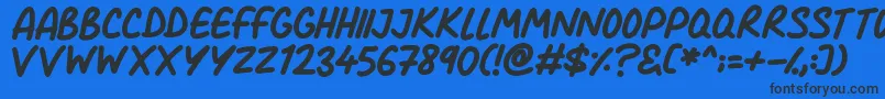 Comic Marker Deluxe Font – Black Fonts on Blue Background