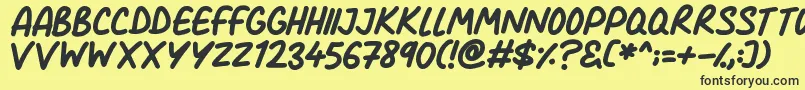 Comic Marker Deluxe Font – Black Fonts on Yellow Background