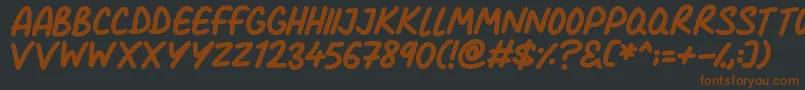 Fonte Comic Marker Deluxe – fontes marrons em um fundo preto