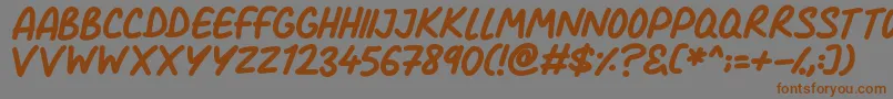 Fonte Comic Marker Deluxe – fontes marrons em um fundo cinza