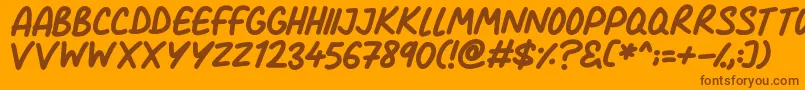 Comic Marker Deluxe Font – Brown Fonts on Orange Background