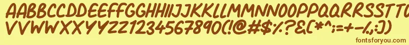 Comic Marker Deluxe Font – Brown Fonts on Yellow Background
