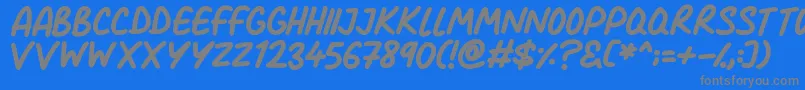 Comic Marker Deluxe-Schriftart – Graue Schriften auf blauem Hintergrund