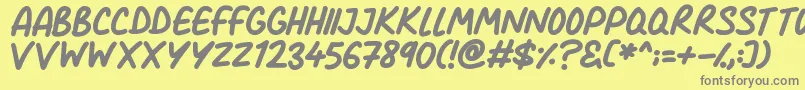 Comic Marker Deluxe Font – Gray Fonts on Yellow Background