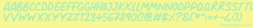 Шрифт Comic Marker Deluxe – зелёные шрифты на жёлтом фоне