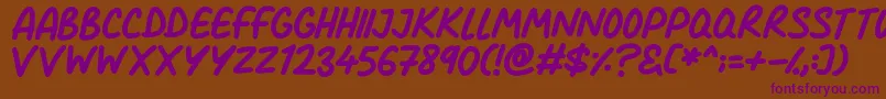 Comic Marker Deluxe Font – Purple Fonts on Brown Background