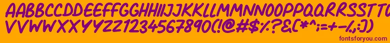Comic Marker Deluxe Font – Purple Fonts on Orange Background