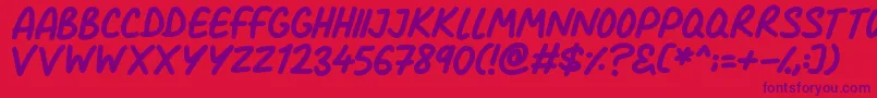 Comic Marker Deluxe Font – Purple Fonts on Red Background