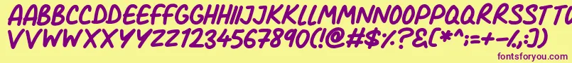 Comic Marker Deluxe Font – Purple Fonts on Yellow Background