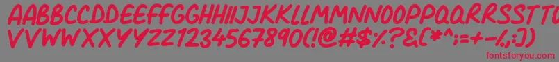 Comic Marker Deluxe-fontti – punaiset fontit harmaalla taustalla